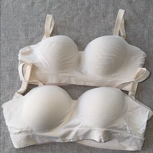 Truekind Bundle‎ of 2 Bras XL Daily Comfort Wireless Shaper Bras Cream
